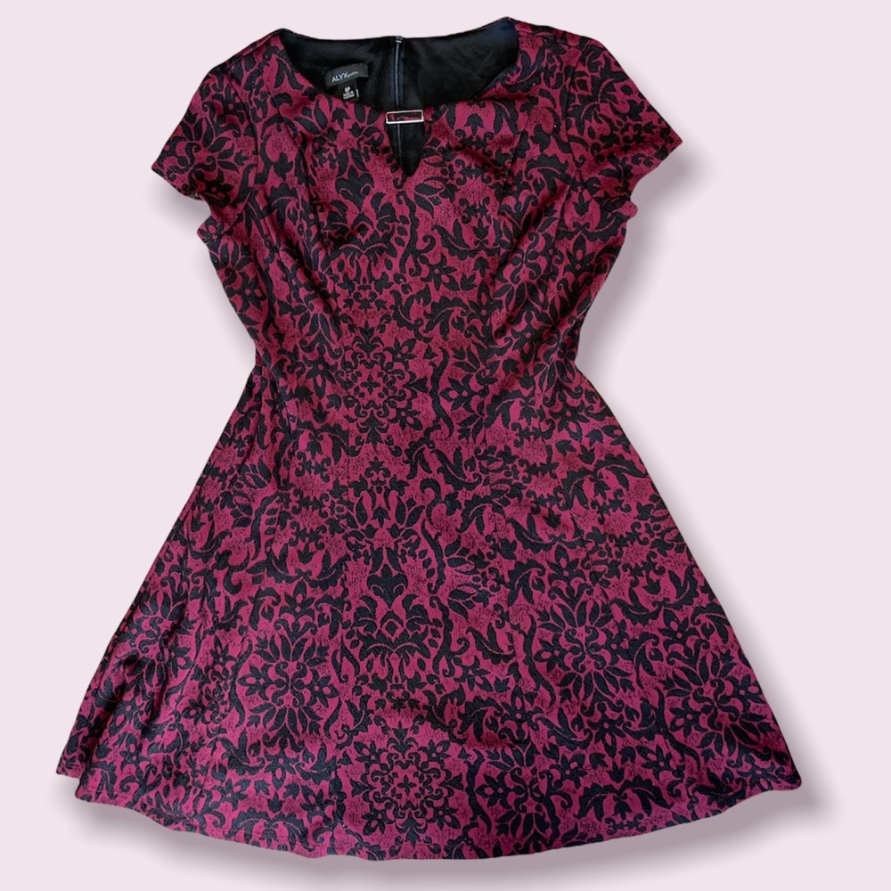 Deep red/maroon fit ‘n flare dress